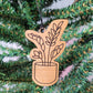 Potted hanging houseplant Christmas ornament - perfect gift for plant lovers. Handmade and wood engraved.